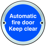 ASEC Sign `Automatic Fire Door Keep Clear` 75mm