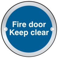 ASEC `Fire door Keep clear` Sign 75mm