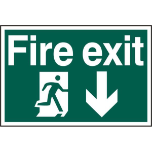 ASEC `Fire Exit` 200mm x 300mm PVC Self Adhesive Sign