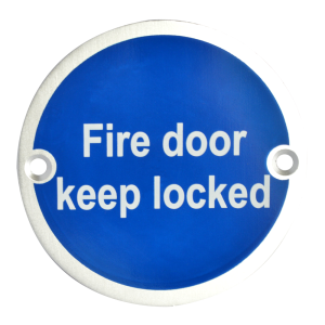 ASEC Metal `Fire Door Keep Locked` Sign