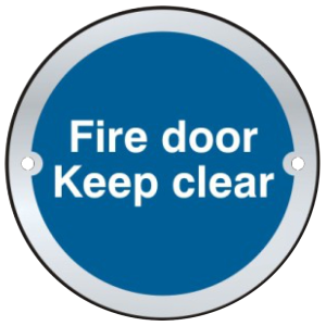 ASEC `Fire door Keep clear` Sign 75mm