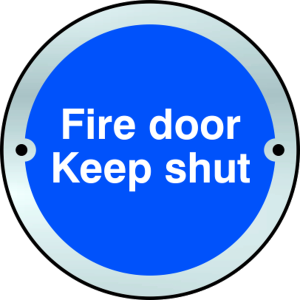 ASEC `Fire door Keep shut` Disc Sign 75mm